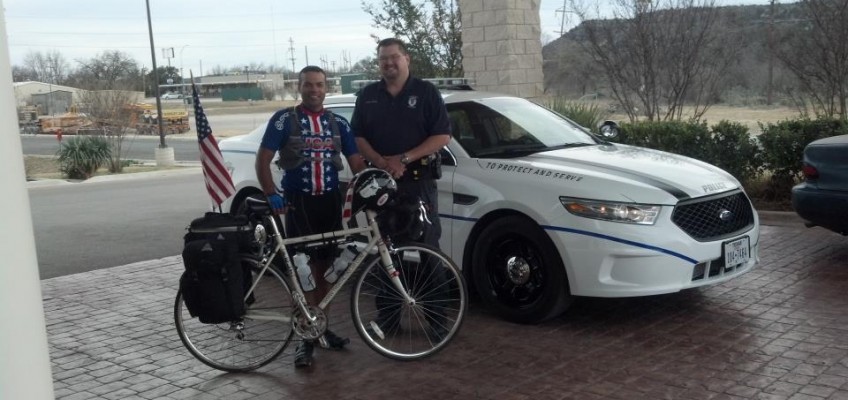 Police Escort into Junction, Texas