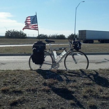 Bike stands at attention